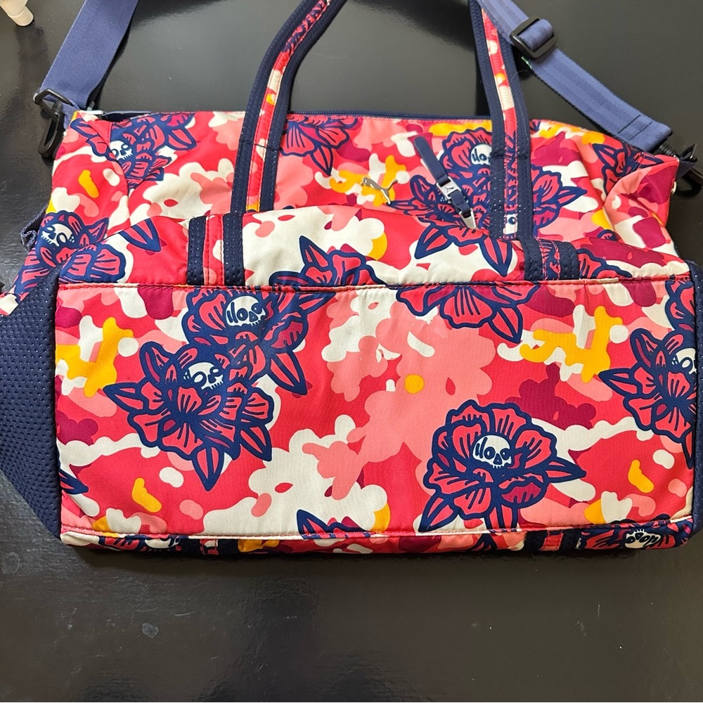 Puma Special Design Rare Floral Skeleton Camouflage Tote Bag in Pink and Blue - Picture 15 of 15